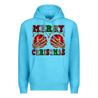 Ocean Blue Merry Christmas skeleton hands boobs Premium Hoodie - NancyCooperArtShop