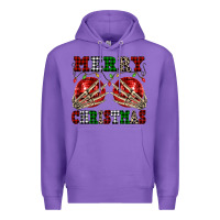 Purple Merry Christmas skeleton hands boobs Premium Hoodie - NancyCooperArtShop