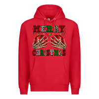 Red Merry Christmas skeleton hands boobs Premium Hoodie - NancyCooperArtShop