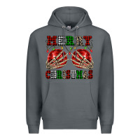 Rock Merry Christmas skeleton hands boobs Premium Hoodie - NancyCooperArtShop