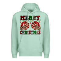 Seafoam Merry Christmas skeleton hands boobs Premium Hoodie - NancyCooperArtShop