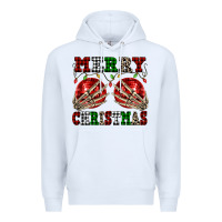 White Merry Christmas skeleton hands boobs Premium Hoodie - NancyCooperArtShop