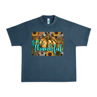 Midnight Navy thankful pumpkin Urban Heavy Tee - RanaPortraitStore