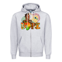 Heather Grey dope juneteenth Zipper Hoodie - AdoDesignShop