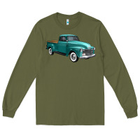 Army Green western truck right 34 view Long Sleeve Tee - FaDigitalArtStudio