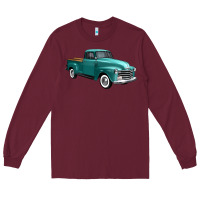 Burgundy western truck right 34 view Long Sleeve Tee - FaDigitalArtStudio
