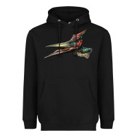 Black Pteranodon Face Heavyweight Hoodie - LillyAllenDesigns