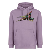 Lavender Pteranodon Face Heavyweight Hoodie - LillyAllenDesigns