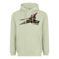 Matcha Pteranodon Face Heavyweight Hoodie - LillyAllenDesigns