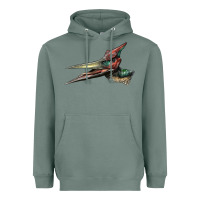 Sage Pteranodon Face Heavyweight Hoodie - LillyAllenDesigns