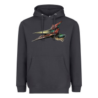 Smoke Pteranodon Face Heavyweight Hoodie - LillyAllenDesigns