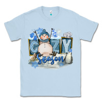 Dusty Blue Cozy Season Classic Tee - FaDigitalArtStudio