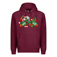 Burgundy Christmas Game Controller Premium Hoodie - MaliasSmallBusiness