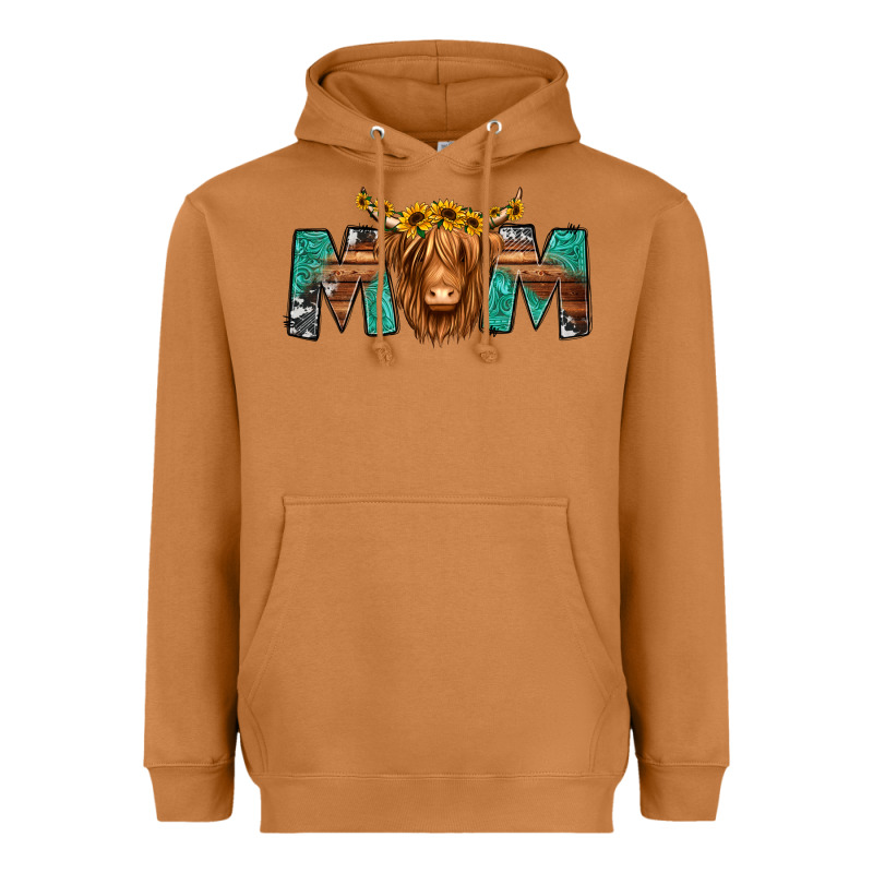 Highland Cow Mom Heavyweight Hoodie by Jasminsmagicworld | Teevron