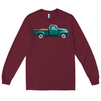 Burgundy western truck right side view Long Sleeve Tee - FaDigitalArtStudio