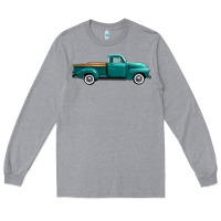 Heather Grey western truck right side view Long Sleeve Tee - FaDigitalArtStudio
