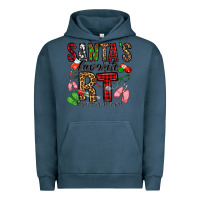Pigment Midnight Navy santa's favorite rt respiratory therapist Urban Hoodie - Jasminsmagicworld