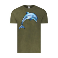 Vintage Olive dolphin Vintage Tee - BarkalooDesign