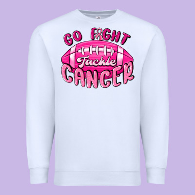 Go Fight Tackle Cancer Premium Sweatshirt Designed By Maliassmallbusiness