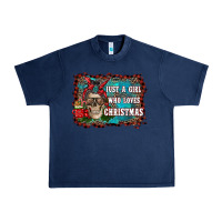 Navy just a girl who loves christmas Urban Heavy Tee - RanaPortraitStore