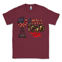 Burgundy small town usa Classic Tee - CowhideDigitalArt