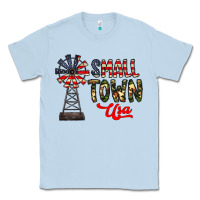 Dusty Blue small town usa Classic Tee - CowhideDigitalArt