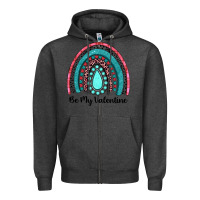 Charcoal Heather be my valentine gemstone rainbow Zipper Hoodie - JahusDesignShop