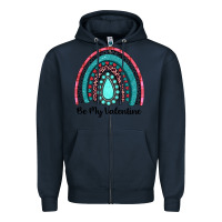 Navy be my valentine gemstone rainbow Zipper Hoodie - JahusDesignShop