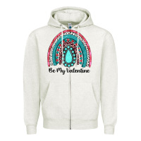 Oatmeal Heather be my valentine gemstone rainbow Zipper Hoodie - JahusDesignShop
