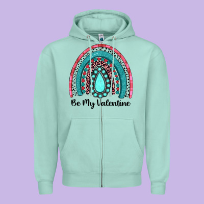 Be My Valentine Gemstone Rainbow Zipper Hoodie Designed By Jahusdesignshop