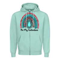 Seafoam be my valentine gemstone rainbow Zipper Hoodie - JahusDesignShop