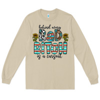 Mushroom Behind Every Bad Bitch is a Carseat Long Sleeve Tee - CowhideDigitalArt