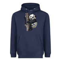 Navy Giant Panda Heavyweight Hoodie - LillyAllenDesigns