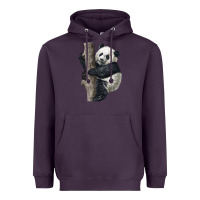 Plum Giant Panda Heavyweight Hoodie - LillyAllenDesigns