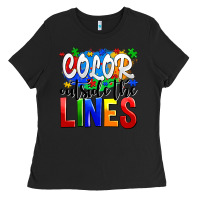 Black color outside the lines Ladies Tee - AdoDesignShop