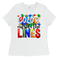 White color outside the lines Ladies Tee - AdoDesignShop