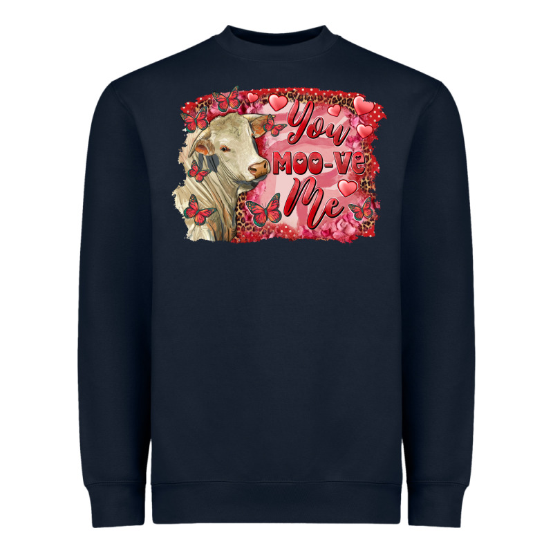 Valentine's Day You Moo Ve Me Charolais Cow Heavyweight Sweatshirt by RanaPortraitStore | Teevron