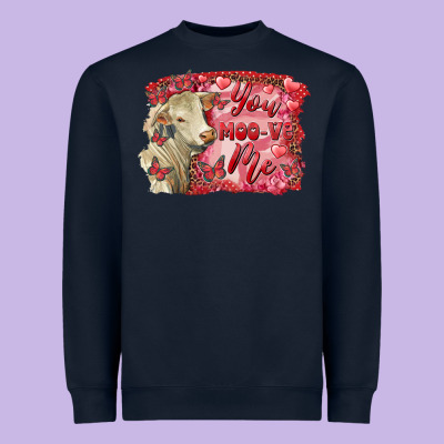Heavyweight Sweatshirt Valentine's day you moo ve me charolais cow