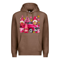 Chestnut Pink christmas gnomes truck Premium Hoodie - NancyCooperArtShop
