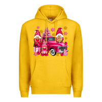Lemon Pink christmas gnomes truck Premium Hoodie - NancyCooperArtShop