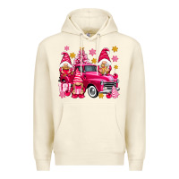 Sandshell Pink christmas gnomes truck Premium Hoodie - NancyCooperArtShop