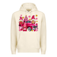 Tofu Pink christmas gnomes truck Premium Hoodie - NancyCooperArtShop