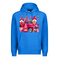True Royal Pink christmas gnomes truck Premium Hoodie - NancyCooperArtShop