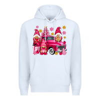 White Pink christmas gnomes truck Premium Hoodie - NancyCooperArtShop