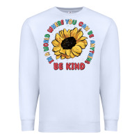 White in a world where you can be anything be kind Premium Sweatshirt - MaliasSmallBusiness