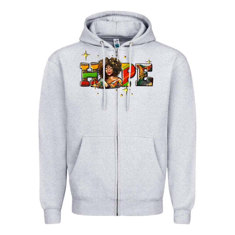 Hope Juneteenth Zipper Hoodie by AdoDesignShop | Teevron