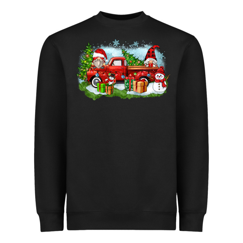 Christmas Gnomes Truck Heavyweight Sweatshirt by Zillion Design Studio | Teevron