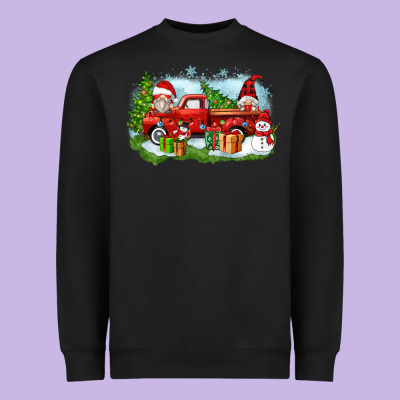 Heavyweight Sweatshirt Christmas gnomes truck