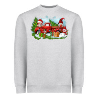 Heather Grey Christmas gnomes truck Heavyweight Sweatshirt - Zillion Design Studio