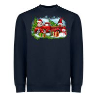 Navy Christmas gnomes truck Heavyweight Sweatshirt - Zillion Design Studio